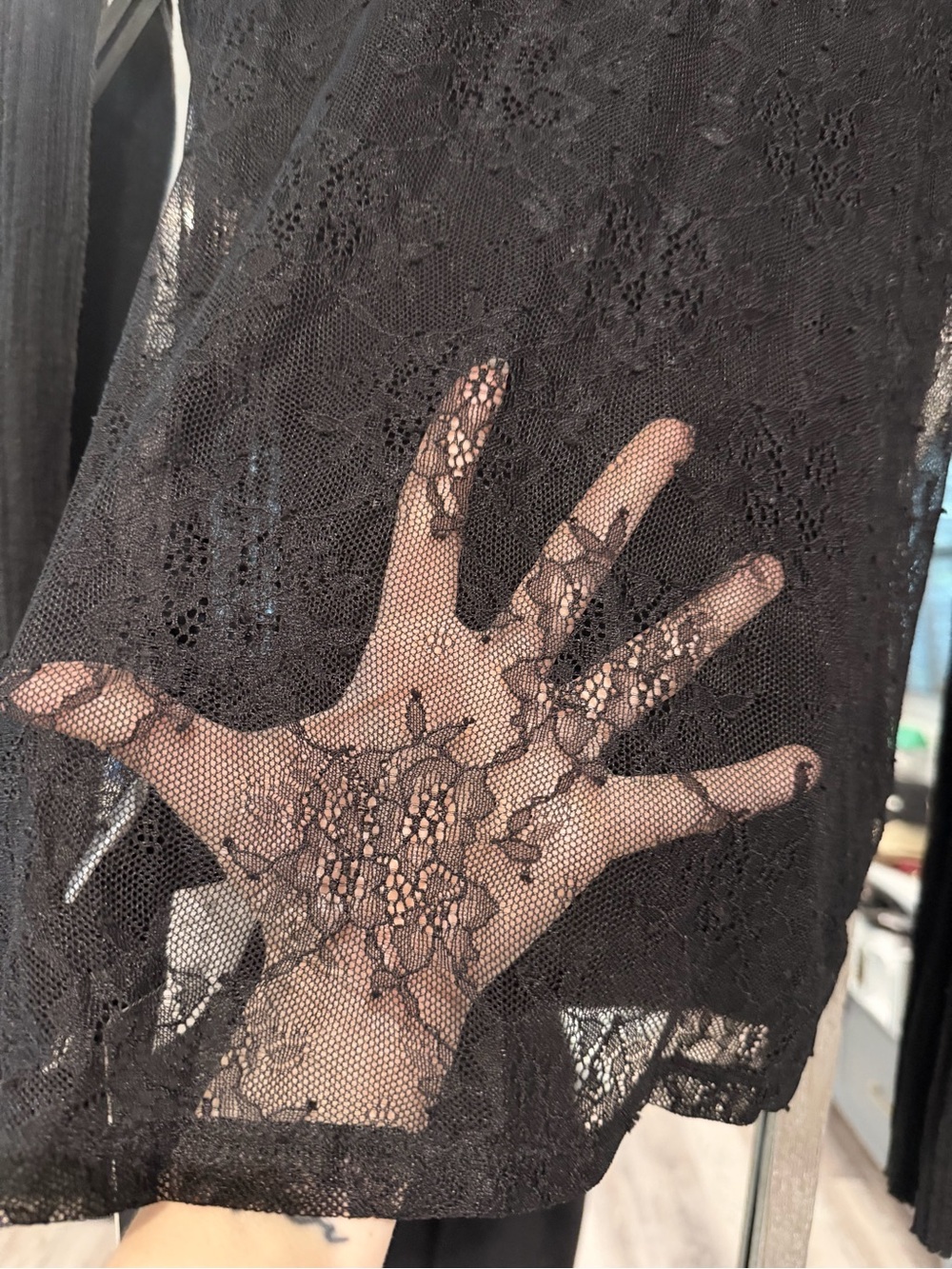 Fate Black Lace Sheer Blouse